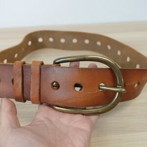 Genuine Leather Belt Womens S Brass Buckle Western VINTAGE COLLECTION Boho FLAW